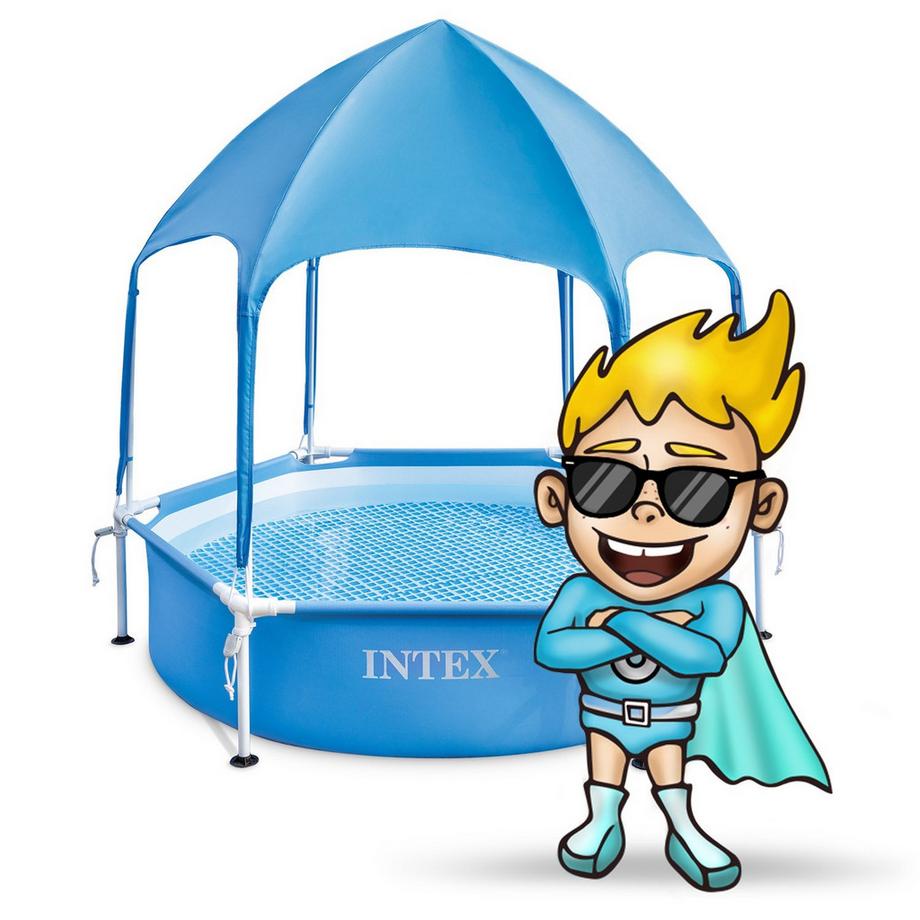 B2X  Piscina per bambini con cornice con tetto 183 x 38 cm INTEX 28209 
