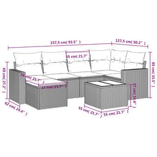 VidaXL Garten sofagarnitur poly-rattan  