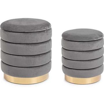 Pouf de rangement Darina Gris 36x38 (lot de 2)