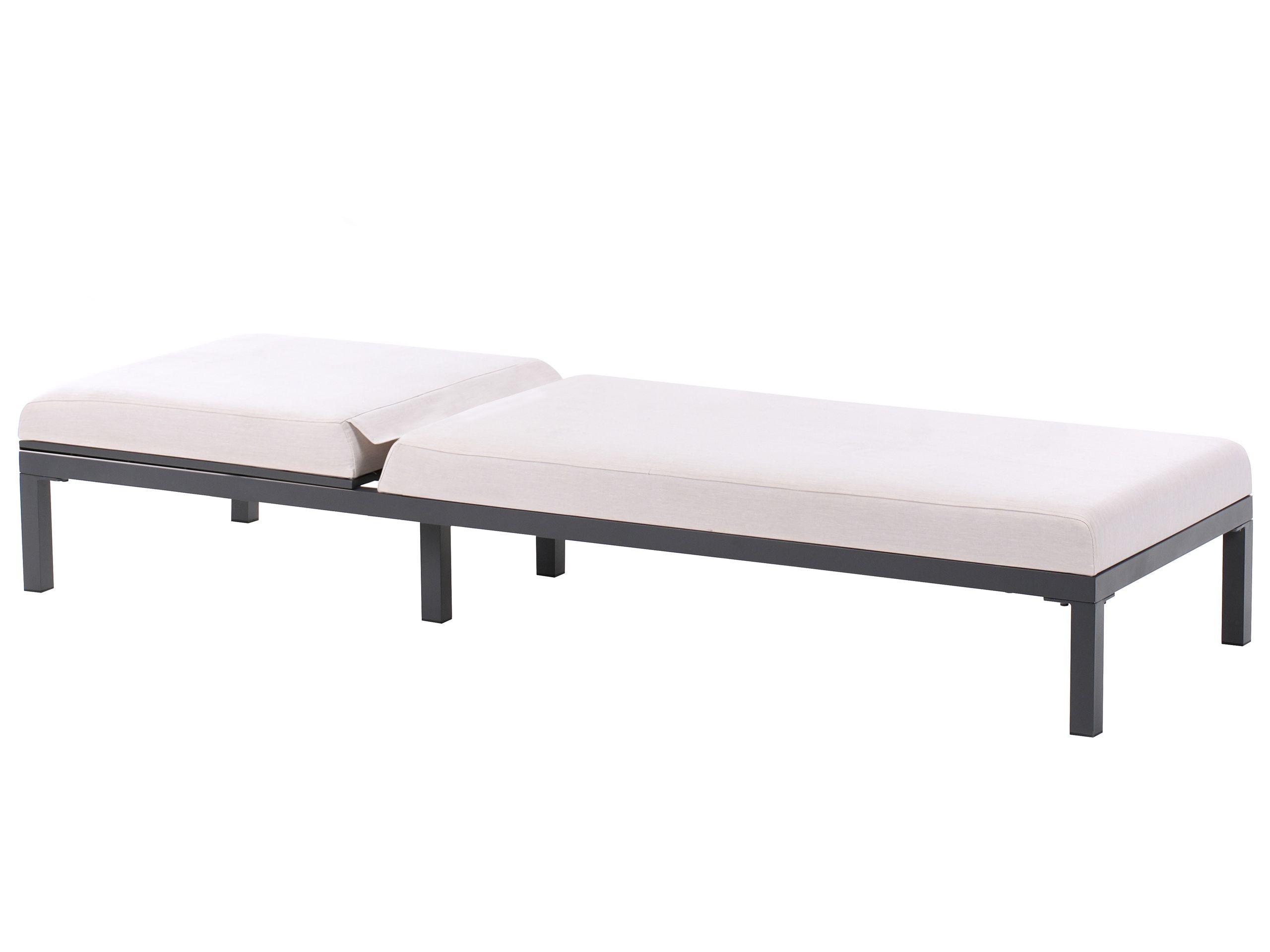 Beliani Lettino Prendisole con Cuscino en Alluminio Moderno LARIANO  