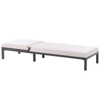 Beliani Lettino Prendisole con Cuscino en Alluminio Moderno LARIANO  