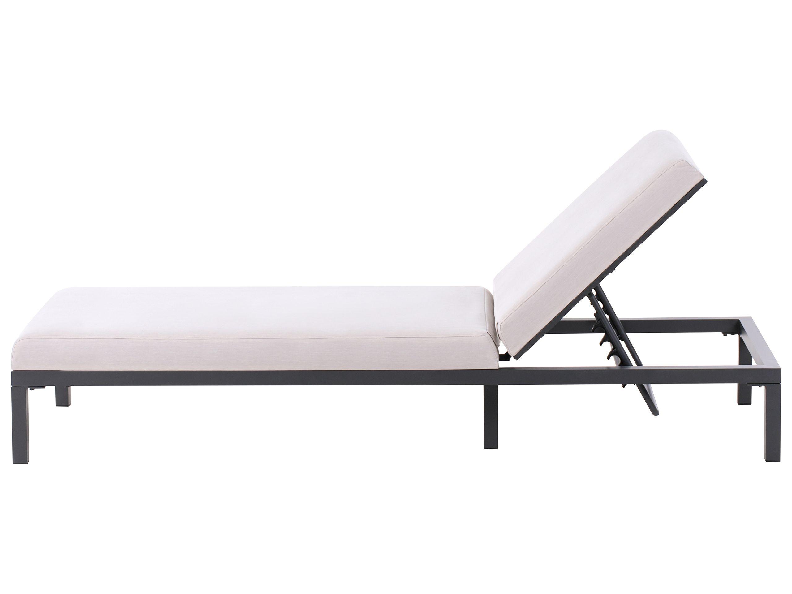 Beliani Lettino Prendisole con Cuscino en Alluminio Moderno LARIANO  
