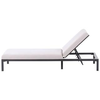 Beliani Lettino Prendisole con Cuscino en Alluminio Moderno LARIANO  