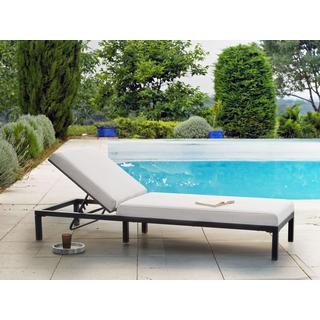 Beliani Lettino Prendisole con Cuscino en Alluminio Moderno LARIANO  