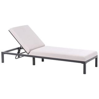 Beliani Lettino Prendisole con Cuscino en Alluminio Moderno LARIANO  