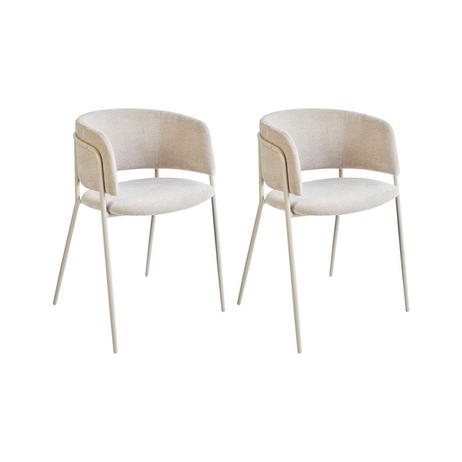Lot de 2 chaises de salle à manger en Tissu chenille Minimaliste SPRINGER