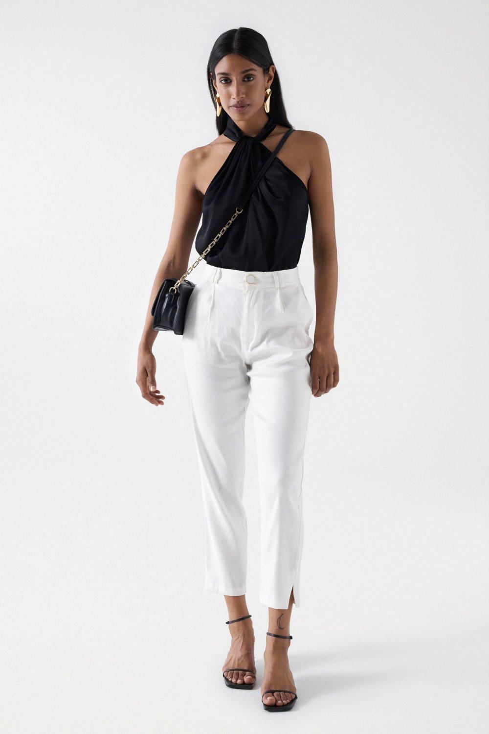 Image of Hosen Linen Chino Damen Elfenbein W34