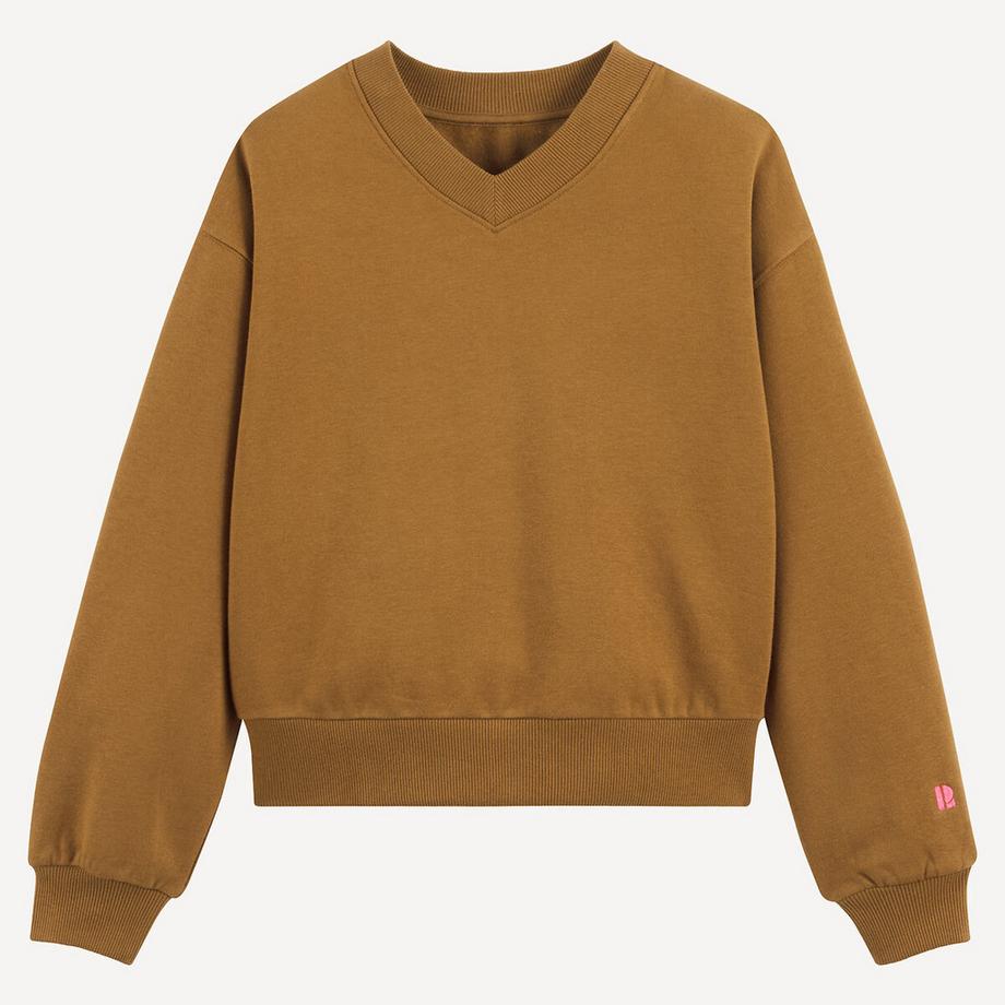 La Redoute Collections  Sweatshirt mit V-Ausschnitt aus Molton 