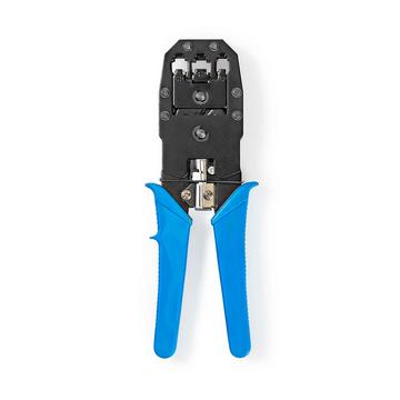 Pince à sertir | CAT5 / CAT5e / CAT6 / CAT6a / RJ10 / RJ11 / RJ45 | Couper / Dénuder / Pinces | ABS / Acier | Bleu