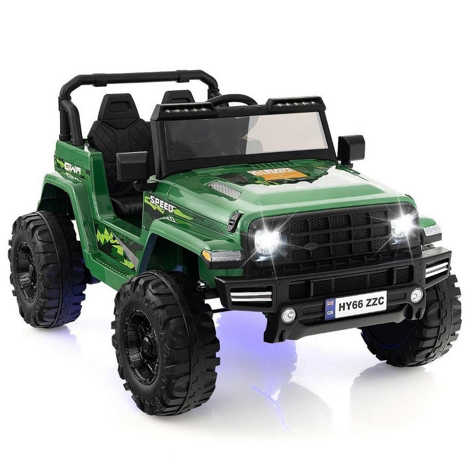 Northio  24V 2 Sitzer Kinder Elektroauto mit Fernbedienung & Musik & Hupe & LED-Leuchten Kinderauto Grün 