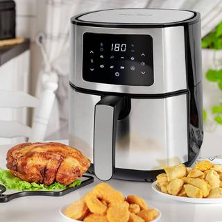 Profi Cook PC-FR 1239 H Heißluft-Fritteuse Edelstahl, Schwarz  