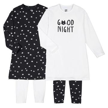 2er-Pack Pyjamas mit Nachthemd-Oberteilen