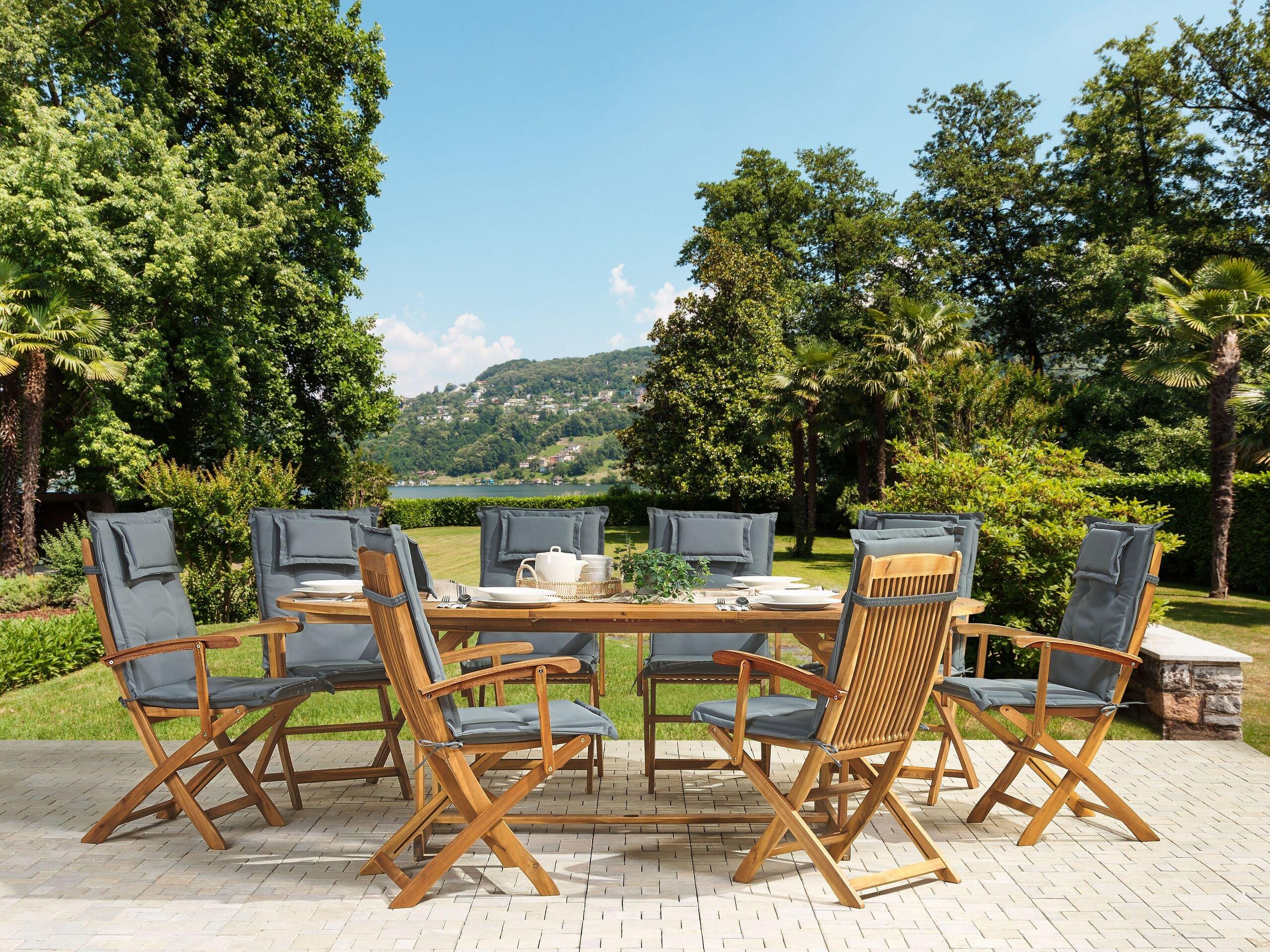 Beliani Set mit 8 Gartenkissen aus Polyester Modern MAUI  