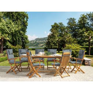 Beliani Lot de 8 coussins de jardin en Polyester Scandinave MAUI  