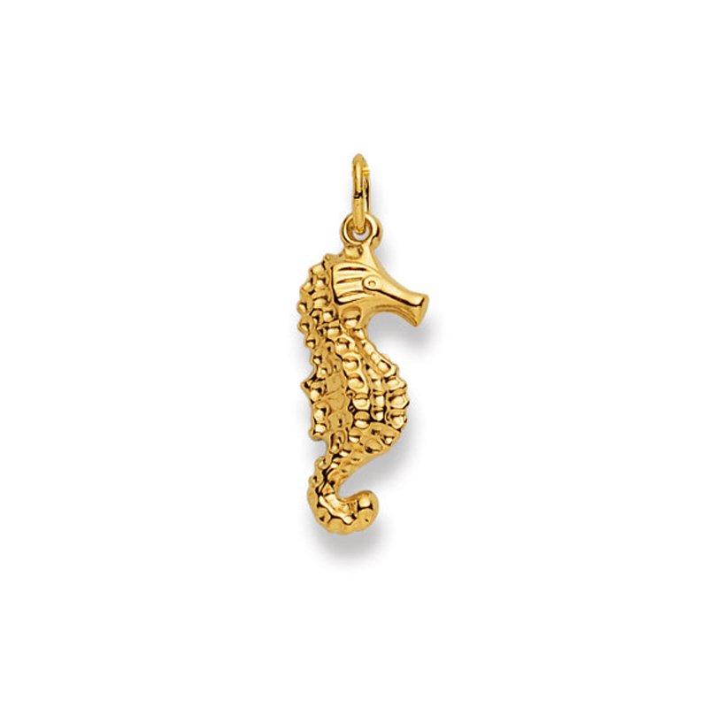 MUAU Schmuck  Pendentif hippocampe or jaune 750, 26x9mm 