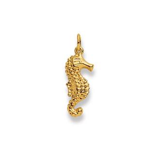 MUAU Schmuck  Pendentif hippocampe or jaune 750, 26x9mm 