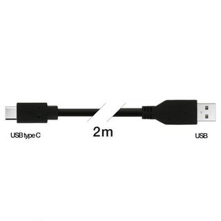 Avizar  USB-C / USB-Ladekabel 2m – Schwarz 