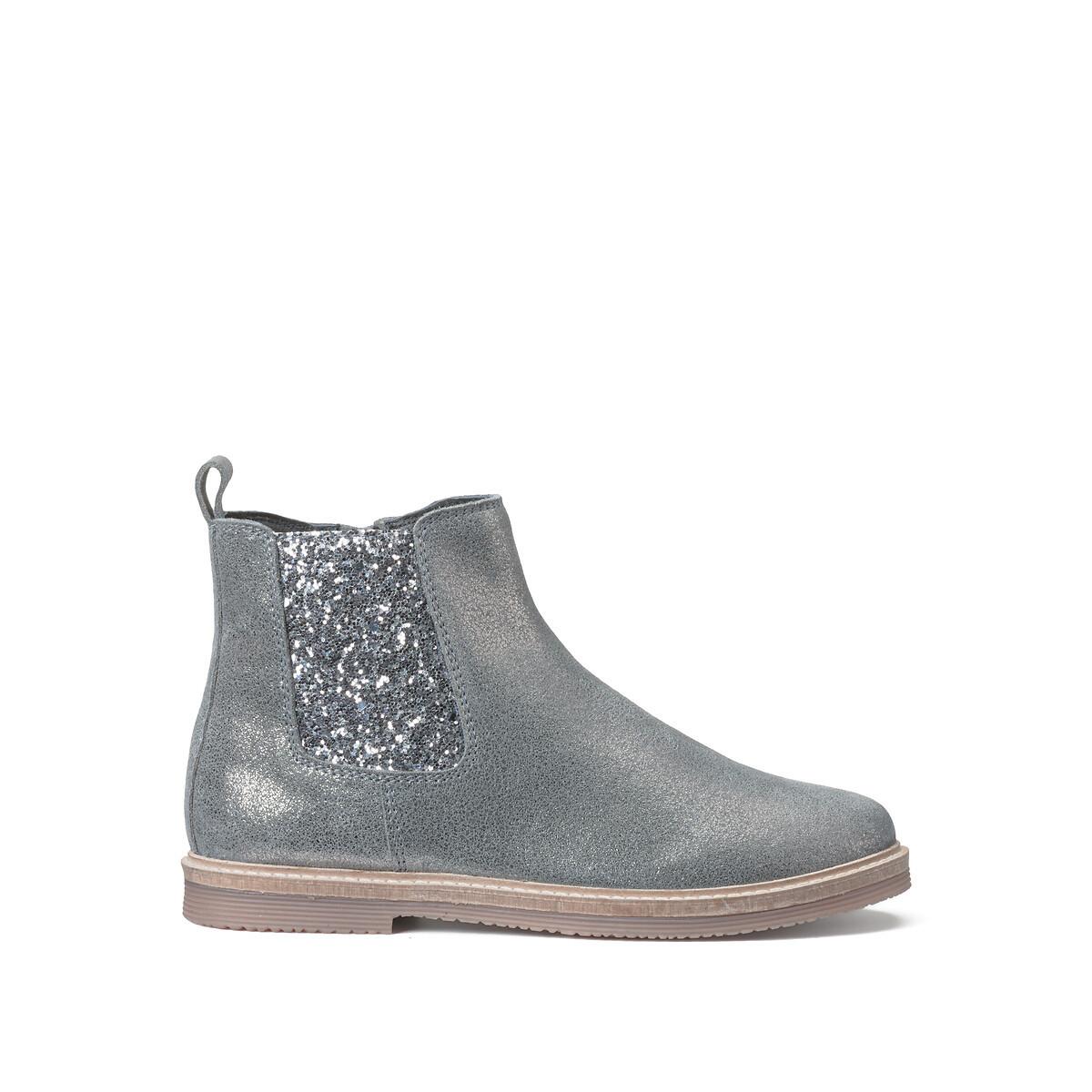 Image of Chelsea-boots Aus Leder Damen Grau 34