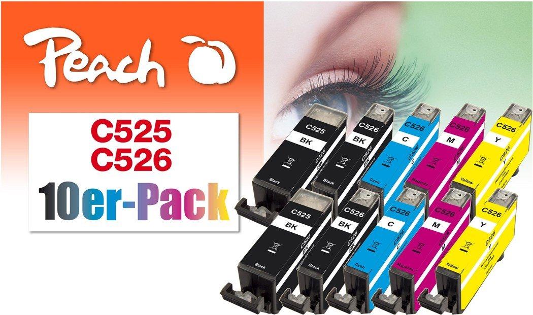 Peach  Canon PGI-525/CLI-526,Multi-10-Pack 2x19, 8x9 ml 