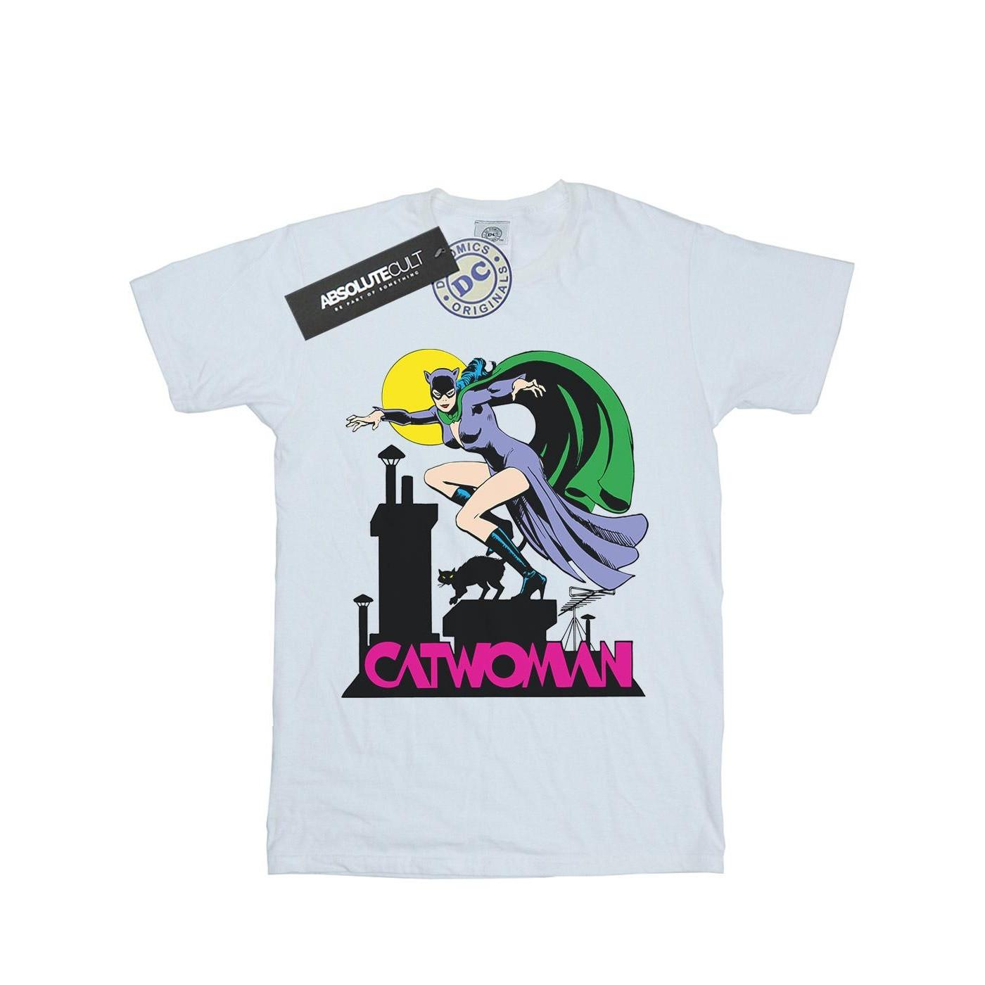 Image of Catwoman Text Logo Tshirt Herren Weiss XL
