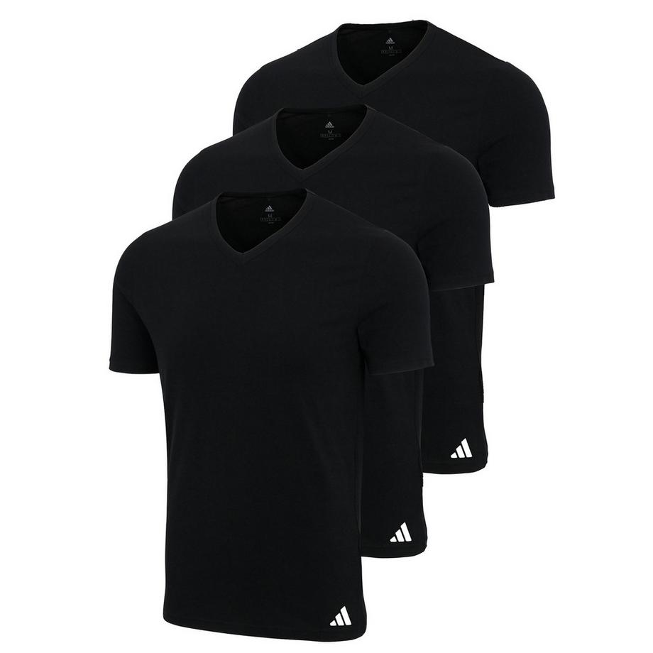 T-Shirt  3er Pack Figurbetont-V-Neck Shirt, Active Core Cotton 3PK