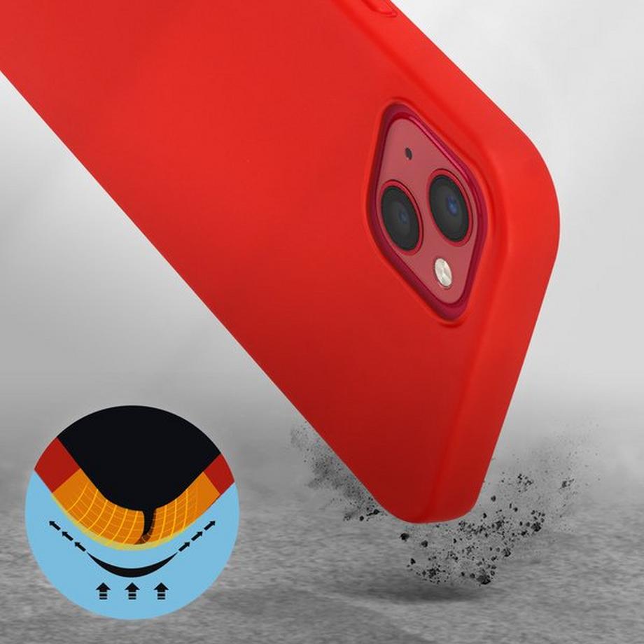 Avizar  Coque iPhone 13 Mini Silicone Rouge 