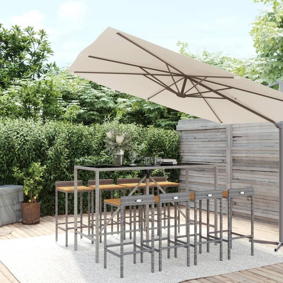 VidaXL Ensemble de bar de jardin rotin synthétique  