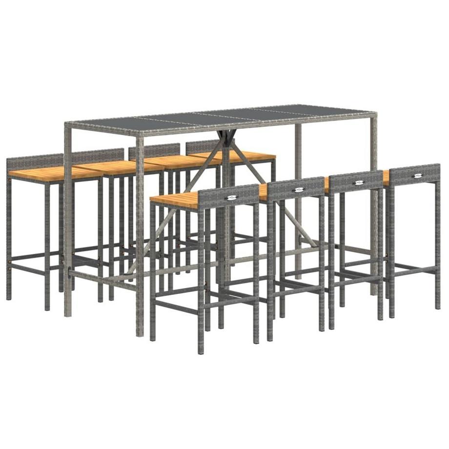 VidaXL Ensemble de bar de jardin rotin synthétique  