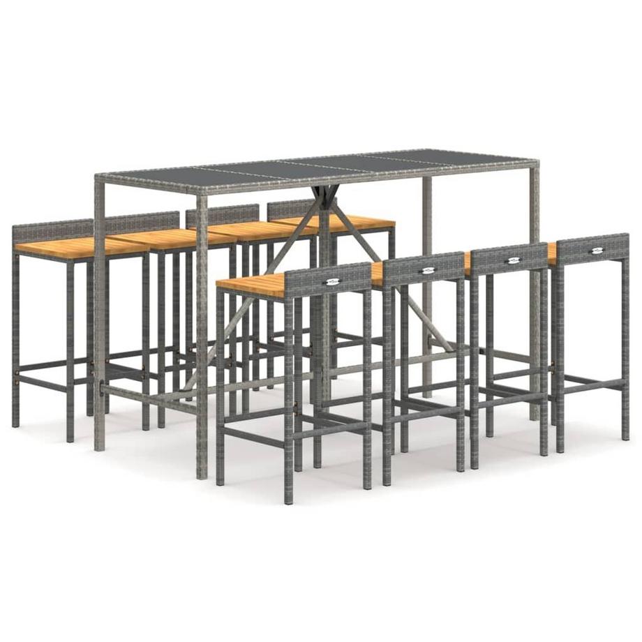 VidaXL Ensemble de bar de jardin rotin synthétique  