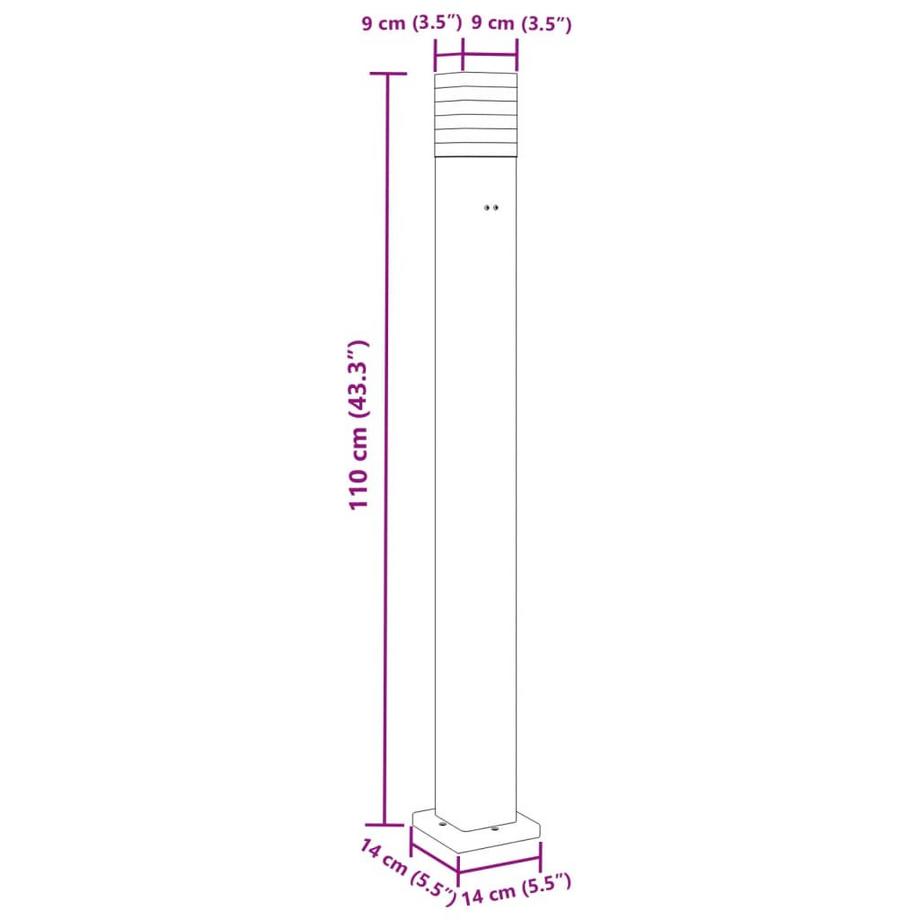 VidaXL lampada da terra per esterni Alluminio  