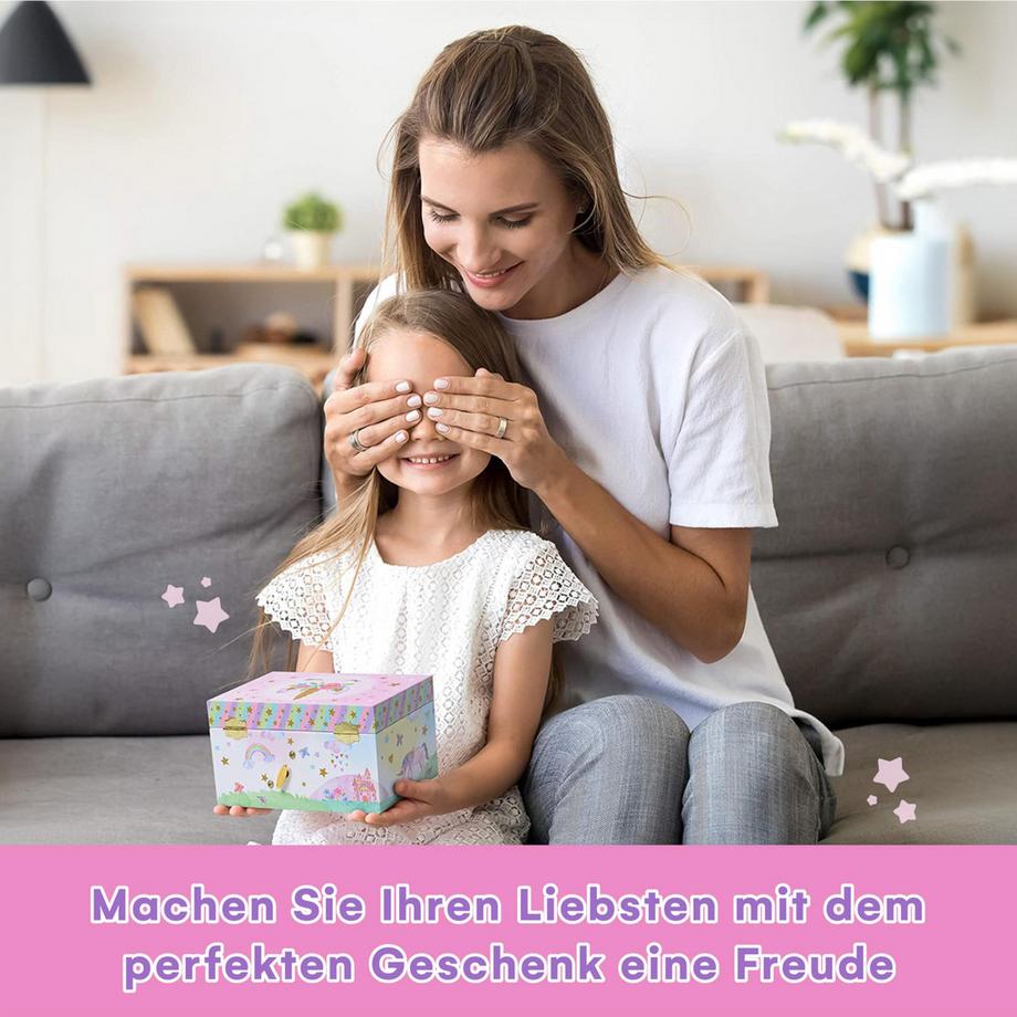 Only-bags.store  Boîte à bijoux musicale - design licorne avec figurine rotative et boîte à musique 