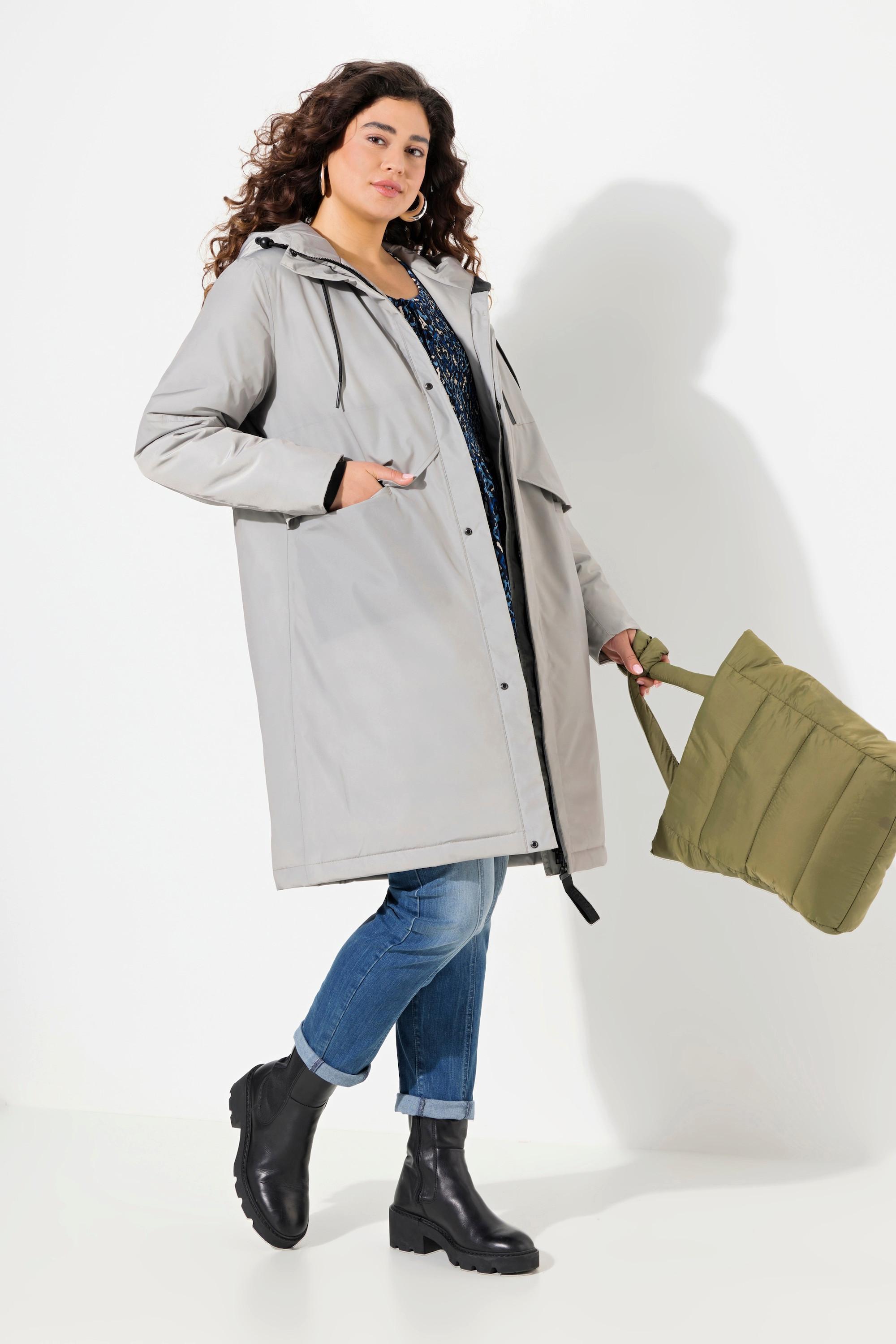 Ulla Popken  Manteau technique imperméable HYPRAR, poche zippée, matière recyclée 