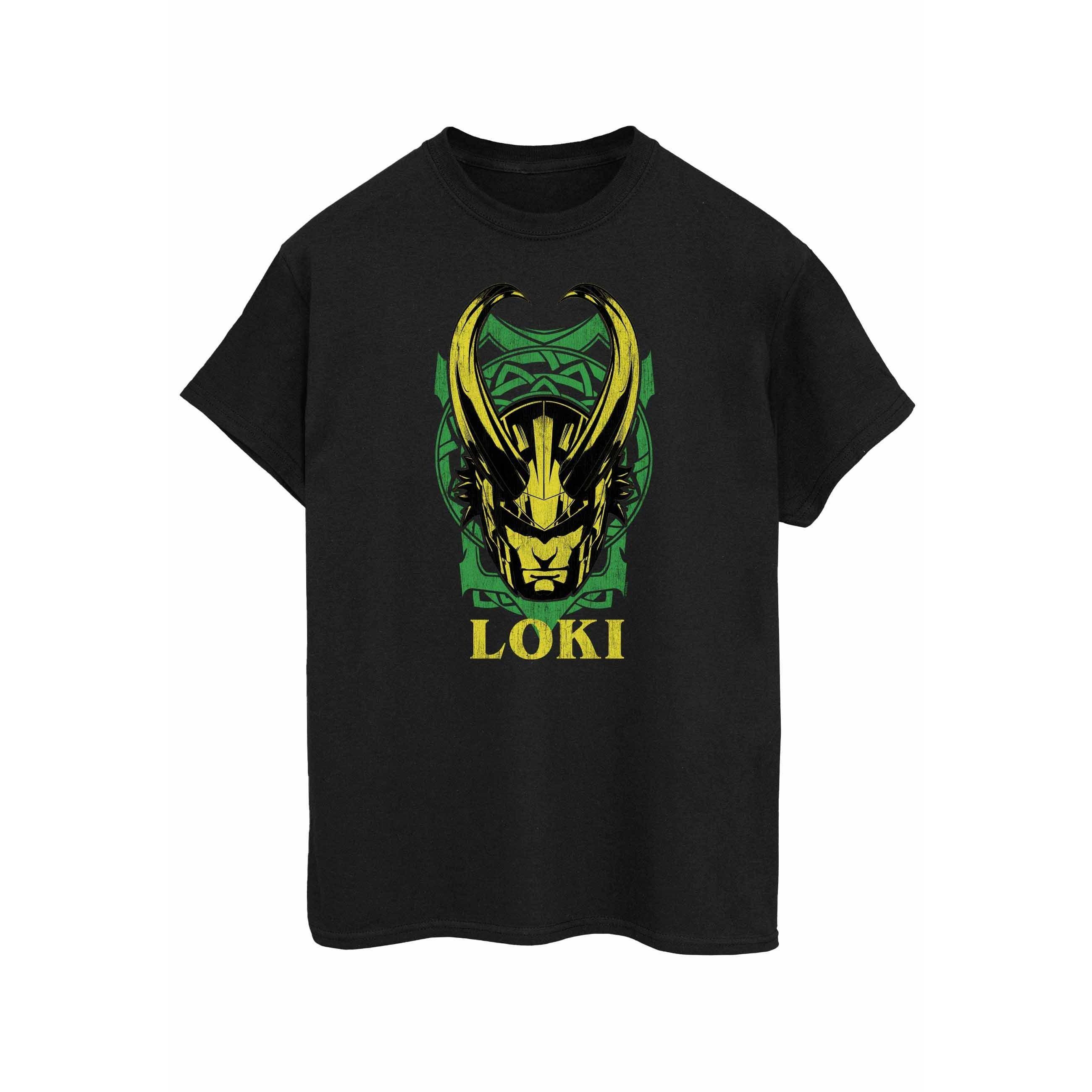 Image of Loki Badge Tshirt Damen Schwarz XL