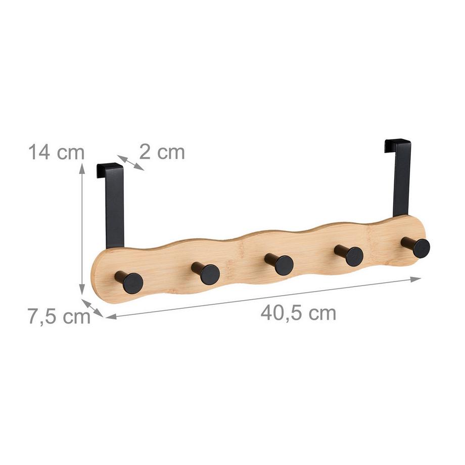 Northix Binario per ganci sopra porta, 5 ganci  
