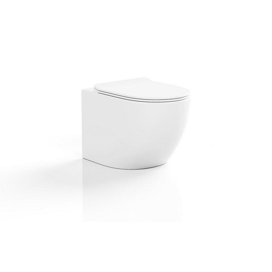 Vente-unique WC suspendu blanc en céramique sans bride - JAVOINE  