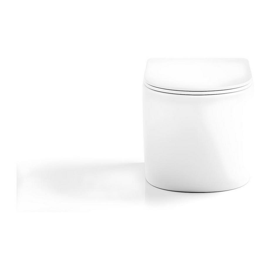 Vente-unique WC suspendu blanc en céramique sans bride - JAVOINE  