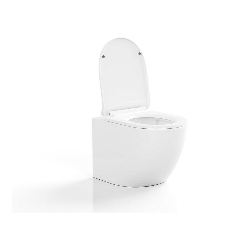 Vente-unique WC suspendu blanc en céramique sans bride - JAVOINE  