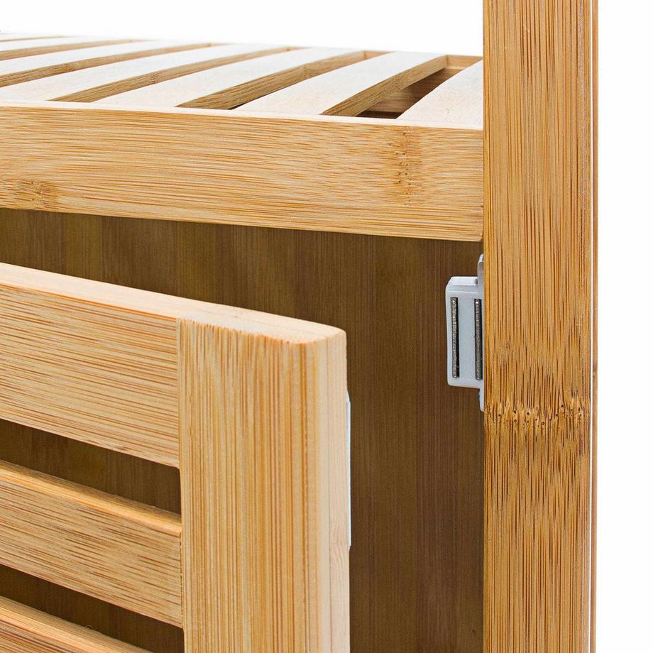 B2X Badezimmerregal aus Bambus mit Tür  