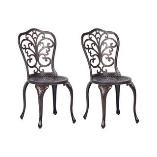 Beliani Lot de 2 chaises de jardin en Aluminium Rustique TRIORA  