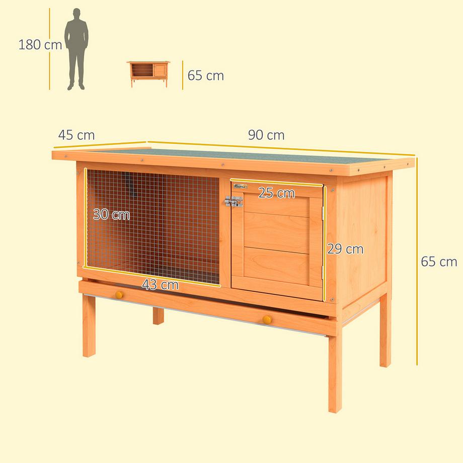 PawHut  Clapier pour lapin nain 