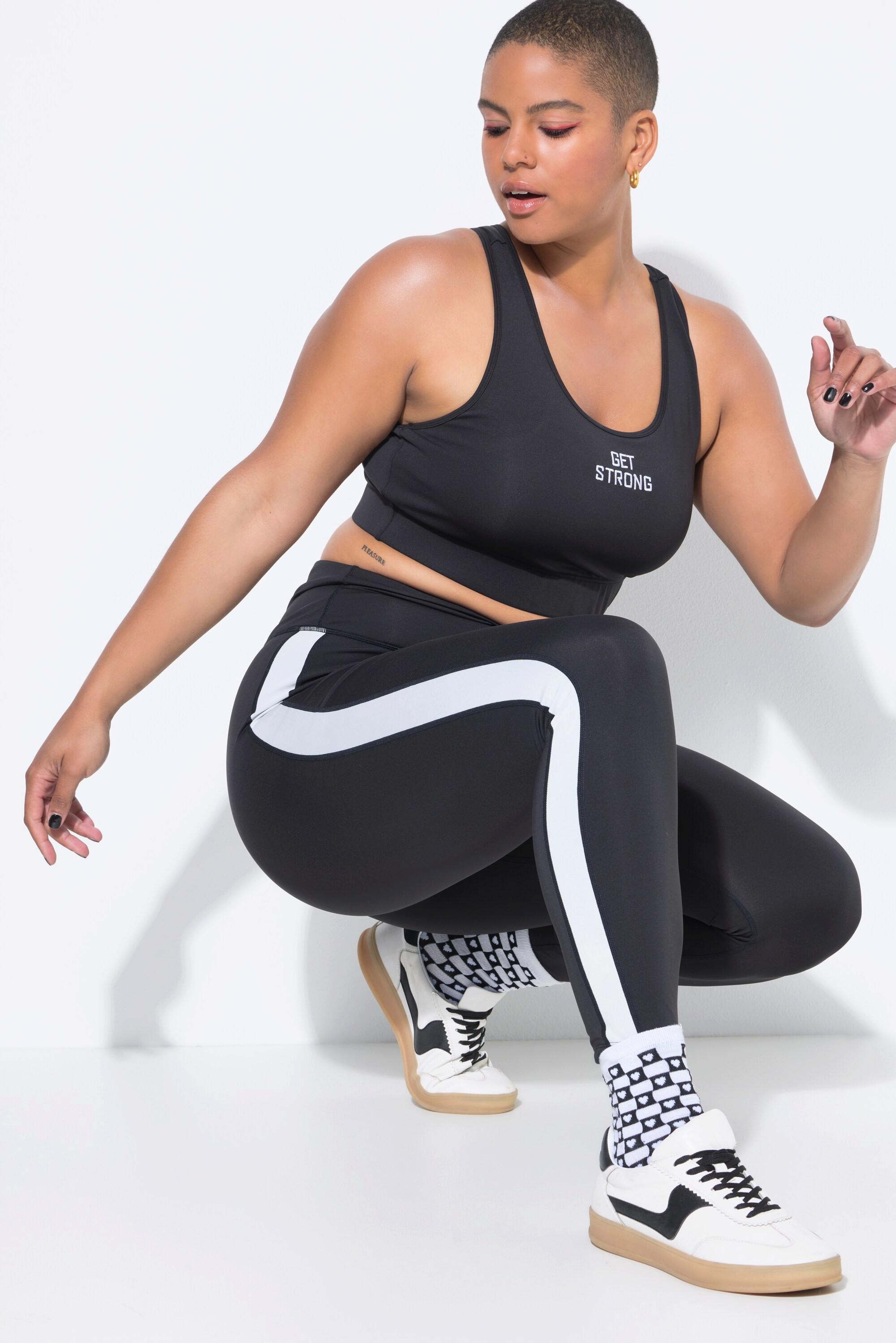 Studio Untold Collant de sport taille élastique rayures sur les côtés  