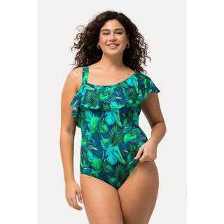 Ulla Popken Costume da Bagno Stampa Jungle Coppe Morbide Volant Spallina Divisa  