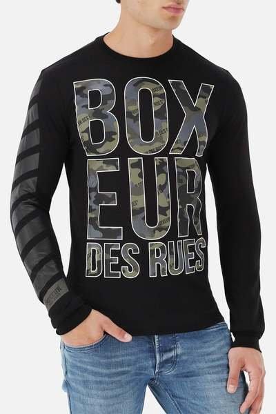 Image of Langarmshirt L/s T-shirt With Prints Herren Schwarz S