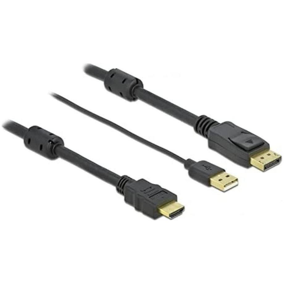 DeLock  Câble  HDMI – DisplayPort, HDMI/USB 2.0 - DisplayPort 