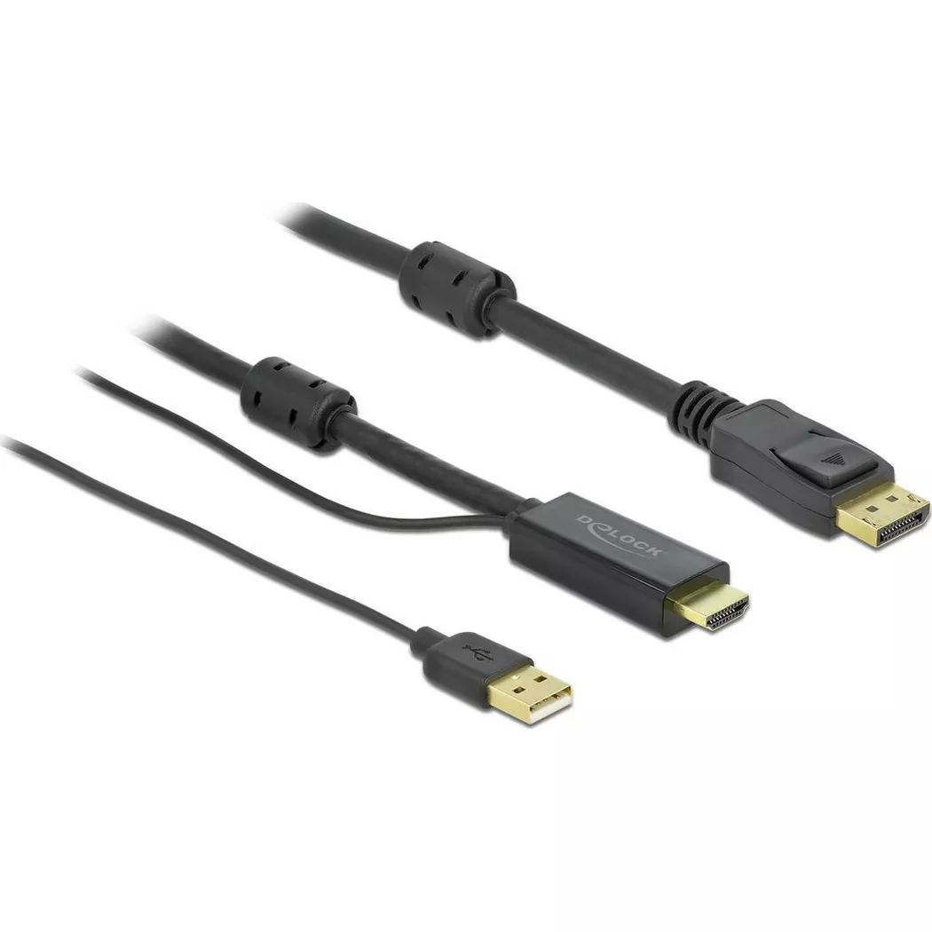 Delock HDMI-A m., USB A m. > DisplayPort 1.2 m. 2m