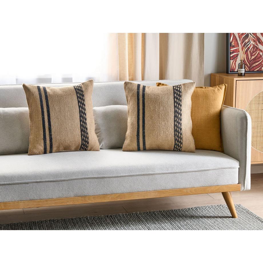 Beliani Dekokissen 2er Set aus Jute  DESALIX  