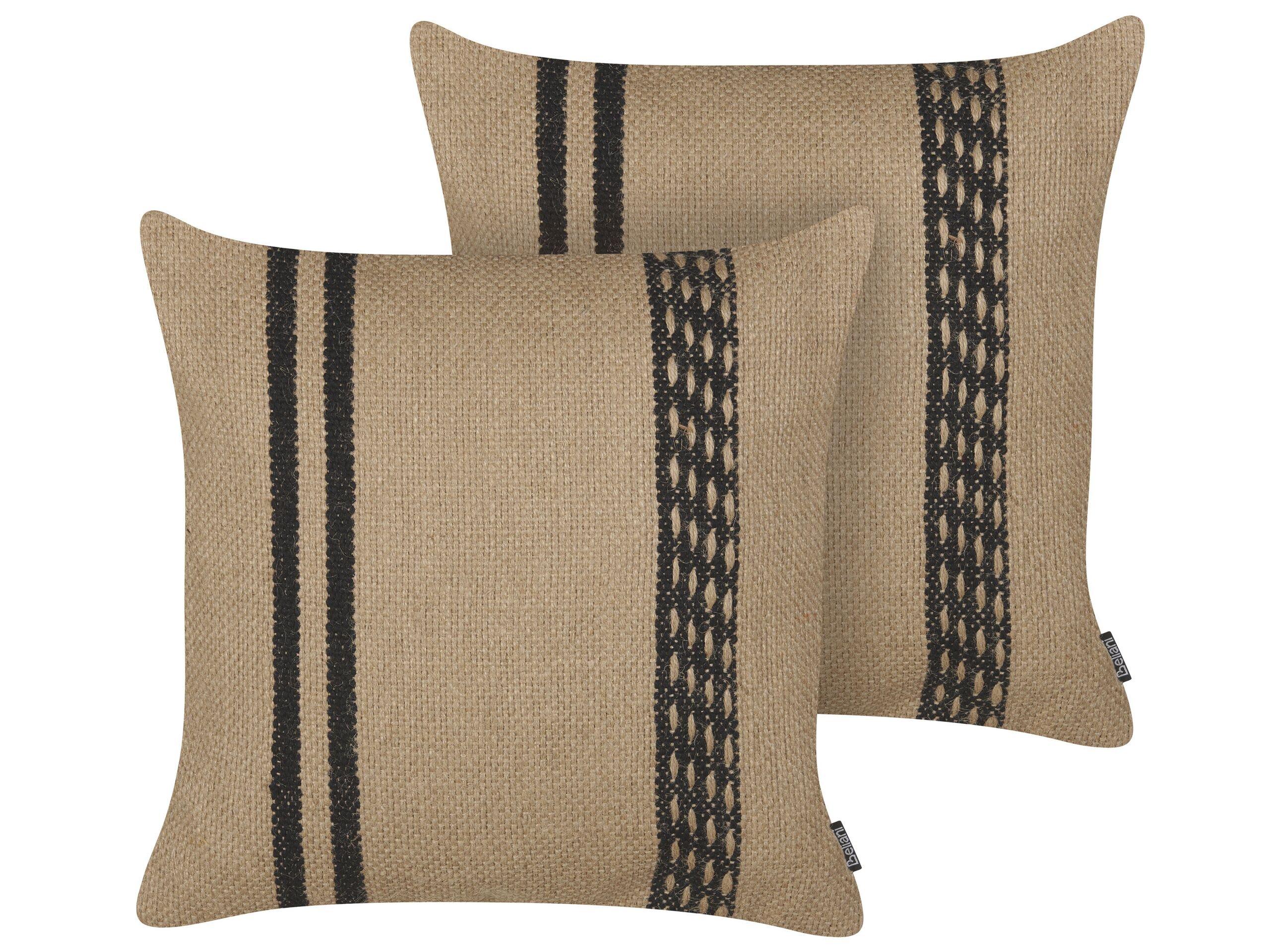 Beliani Lot de 2 coussins en Jute Boho DESALIX  