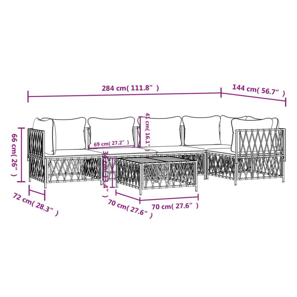 VidaXL Garten lounge set stahl  