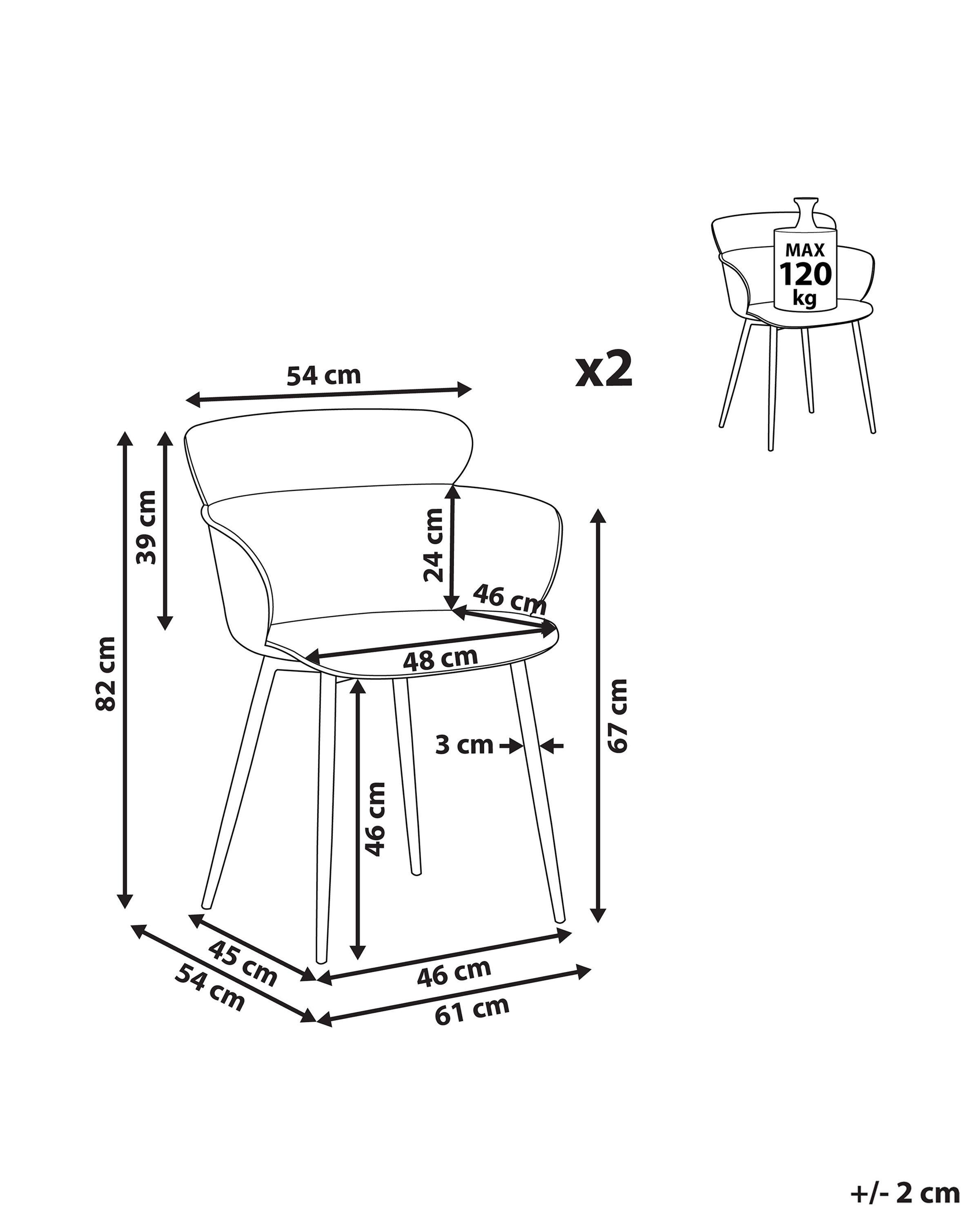 Beliani Lot de 2 chaises de salle à manger en Matière synthétique Moderne SUMKLEY  