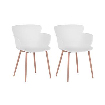 Lot de 2 chaises de salle à manger en Matière synthétique Moderne SUMKLEY